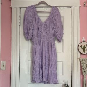 NWT Old Navy Waist-Defined Puff Sleeve Seersucker Mini Dress